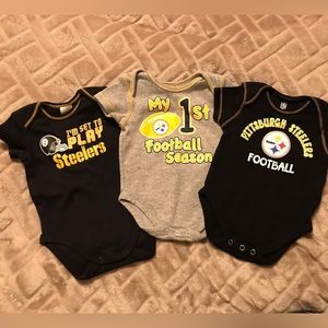 Bundle of 3 Pittsburgh Steelers 0-3 month Onesies